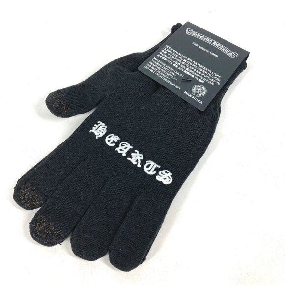 CHROME HEARTS logo WORK GLOVES Glove gloves Nylon / polyester Black/White Unused - Picture 1 of 6